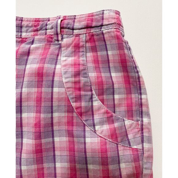 Basic Editions, Size Large, Pink Plaid Bermuda Shorts - Picture 4 of 9